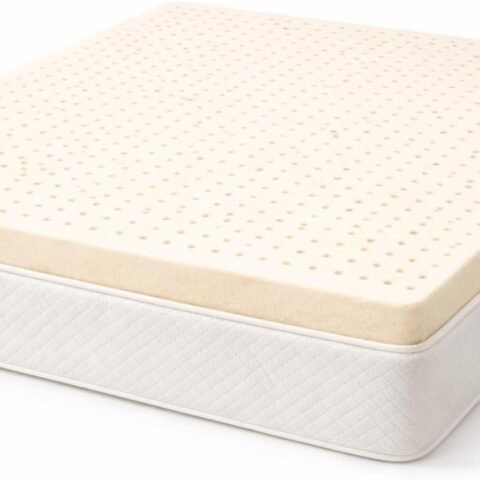 Premium Certified Natural Latex Mattress Topper, Soft and Breathable Bed Topper for Pressure Relief (, 1" Topper Firm)