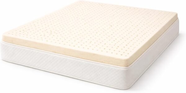 Premium Certified Natural Latex Mattress Topper, Soft and Breathable Bed Topper for Pressure Relief (, 1" Topper Firm)
