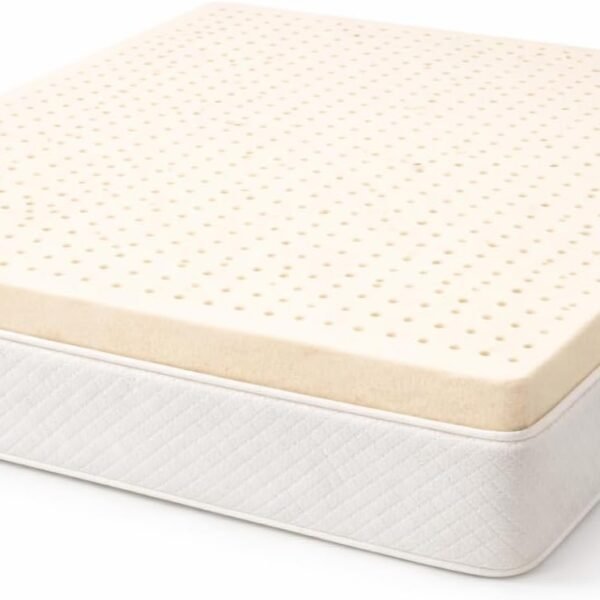 Premium Certified Natural Latex Mattress Topper, Soft and Breathable Bed Topper for Pressure Relief (, 1" Topper Firm)