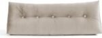 Wedge Pillow Headboard - Bed Wedge Pillow for Headboard - Large & Versatile Triangle Cushion Reading Support Pillow, Full - 54", Beige/Cream