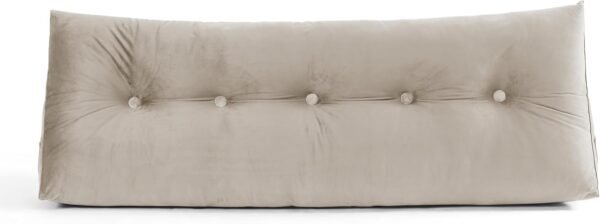 Wedge Pillow Headboard - Bed Wedge Pillow for Headboard - Large & Versatile Triangle Cushion Reading Support Pillow, Full - 54", Beige/Cream