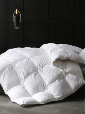 Feathers Down Comforter King Size Luxurious All Seasons Duvet Insert - Ultra-Soft 750 Fill-power Hotel Collection Comforter, 54 Oz Fluffy Medium Warmth, (106x90, Solid White)