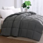 All Season King Comforter Duvet Insert - Down Alternative Bedding Winter Warm Lightweight Soft Fluffy Breathable Microfiber Comforter with Corner Tabs(102"x90"King, Grey)