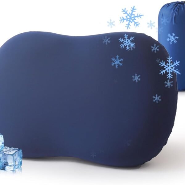 Camping Pillow for Sleeping, Memory Foam Travel Pillow, Cooling Small Pillow for Camp,Backpacking,Trip,Breathable & Waterproof Cover (1, Blue)