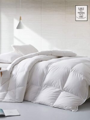Lightweight King Size Feathers Down Comforter, Fluffy Duvet Insert for Warm/Hot Sleepers - Ultra-Soft 750 Fill-Power Hotel Collection Comforter, 39 Oz Cooling Bed Blanket(106x90,White)