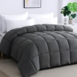 All Season King Comforter Duvet Insert - Down Alternative Bedding Winter Warm Lightweight Soft Fluffy Breathable Microfiber Comforter with Corner Tabs(102"x90"King, Grey)