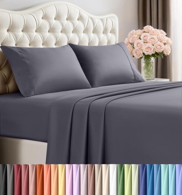 Bedding Sets – Four-Piece Set, Soft and Breathable Microfiber, Includes 1 Fitted Sheet, 1 Sheet, and 2 Pillowcases