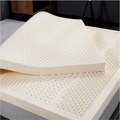 100% Natural Latex Mattress, Pressure Relieving, Sleeps Cool, Supportive for Single Bed & Dorm, Full Size 54"×75"×3", Eco-Friendly Natural Rubber Mattress.