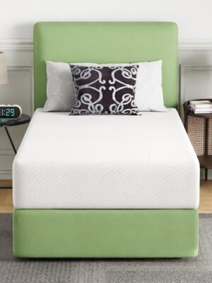 | 10 Inch  Mattress | Medium Firm | Gel Memory Foam Mattress | White | Bed in a Box, CertiPUR-US Certified | Pressure Relief, Cooling Ventilated Foam | Washable Removable Cover