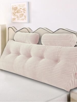 Headboard Pillow for Perfect Reading and Relaxation - Beige Wedge Backrest Pillow for Bed,Daybed,and Lounging - Supportive and Stylish Long Pillow for Sitting and Sleeping Full (54x8x20 Inches)