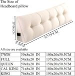 Husband headboard Pillow Large Back Rest Support Reading Pillows for Sitting in Bed for Adults Triangle Velvet Wedge Pillow headboard King Size, Beige