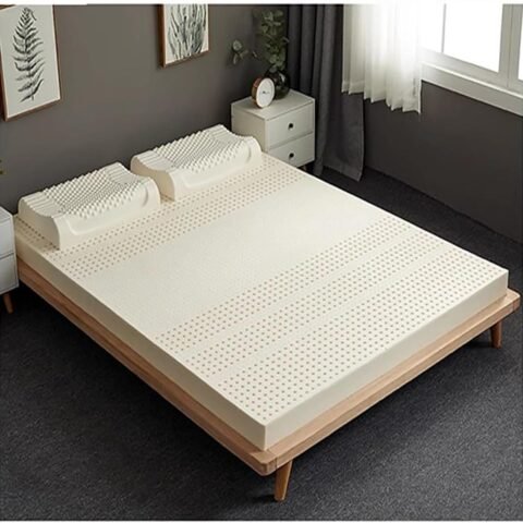 100% Natural Latex Mattress, 1/2/3/4inch Latex Foam Bed Pad 7 Zone Green Natural Organic Latex Mattress Topper Back & Joint Support No Deformation,King,76"×80"×4"