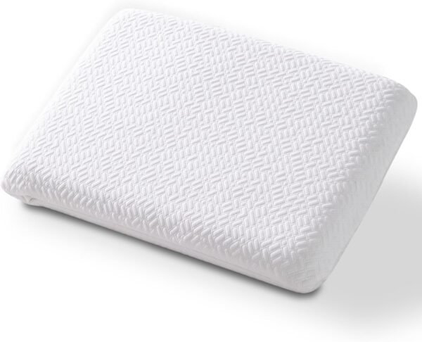 Ultra Thin, Flat Pillow for Sleeping 3.25 Inch Height, Thin Memory Foam Pillow for Stomach Sleeper, Slim Bed Pillow for Side and Back Sleepers, Standard Size