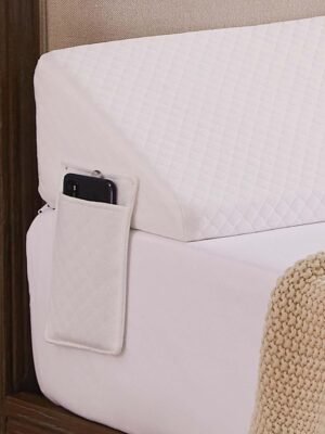 King Size（76"x10"x6"） Bed Wedge Pillow for Headboard - Bed Gap Filler(0-8") - Triangle Bloster Pillow Wedge - White