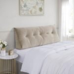 Wedge Pillow Headboard - Bed Wedge Pillow for Headboard - Large & Versatile Triangle Cushion Reading Support Pillow, Full - 54", Beige/Cream