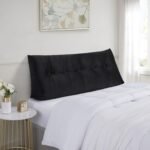 Headboard Pillow Full - Bed Wedge Pillow for Headboard - Large & Versatile Triangle Cushion Reading Support Pillow, Full - 54", Black