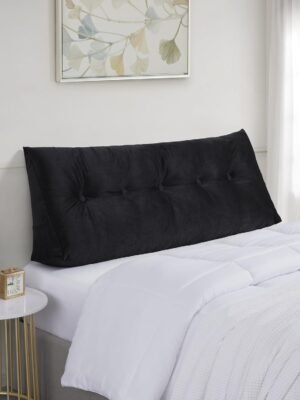 Headboard Pillow Full - Bed Wedge Pillow for Headboard - Large & Versatile Triangle Cushion Reading Support Pillow, Full - 54", Black