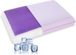 Cooling Pillow for Sleeping, Gel Memory Foam Pillow with Reversible Cover, Neck Support for Side, Back and Stomach Sleepers, Removable & Machine Washable Cover, Bed Pillows for Hot Sleepers, Purple