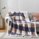 Blanket Twin Plaid Thick Bed Blanket, 60”*80” Super Soft Flannel Fuzzy Fleece Reversible Velvet Plush Warm Blanket for Couch(Grey-Check, 60"*80")