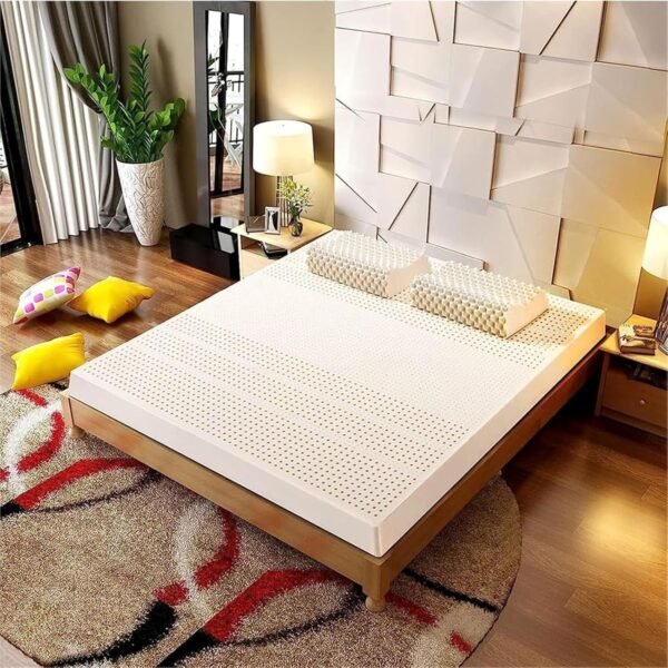 100% Natural Latex Mattress, 1/2/3/4inch Latex Foam Bed Pad 7 Zone Green Natural Organic Latex Mattress Topper Back & Joint Support No Deformation,King,76"×80"×4"