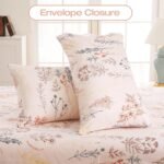 Floral Pattern King Size Sheet Set, Bohemian Floral Pattern Sheet Set, Beige Fall Bedding, Includes Sheet and Pillowcases, Soft Microfiber Material, 15-inch Extra-Deep Pocket Fitted Sheet Set, 4-Piece Set