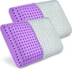 2 Pack Lavender Cooling Memory Foam Bed Rest Pillows, Ventilated Memory Foam Cooling Pillow for Stomach, Back and Side Sleeper Support, Washable Removable Cover Sleeping Pillows, 24" x 16"