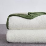 bedding Olive Green Acrylic Cable Knit Throw Blanket - Thick, Soft, Big, Cozy Olive Green Knitted Fleece Blankets for Couch, Sofa, Bed - 50 x 63 Inches