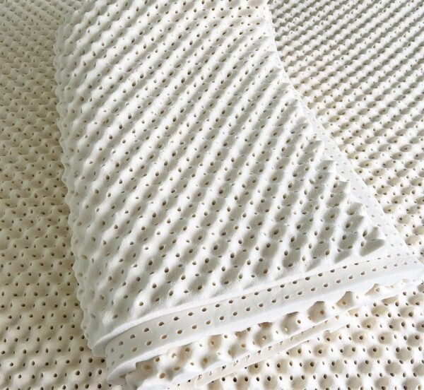 Green Natural Organic Egg Crate Latex Mattress Topper  Size - Medium Firm -  Certified Convoluted Foam - Pressure Point Back Pain Relief Sleep Cool Bed Pad