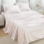 Full-size four-piece sheet set, soft and breathable, bedroom-friendly, deep pocket design, accommodates mattresses up to 16 inches thick, wrinkle-resistant and cool