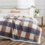 Blanket Twin Plaid Thick Bed Blanket, 60”*80” Super Soft Flannel Fuzzy Fleece Reversible Velvet Plush Warm Blanket for Couch(Grey-Check, 60"*80")