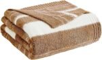 Burnt Orange Throw Blanket, 50x70 Soft Cozy Microfiber Striped Throw Blankets for Couch, Sofa, Bed, Travel, Lightweight Fluffy Warm Plush Decorative Blankets for Women, Men,Kids Gift