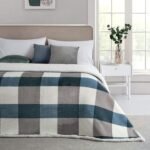 Fleece Throw Blanket 60" x 80" Reversible Plush Fluffy Large Big Blanket Lattice Flannel Blankets for Sofa Couch Bed (Grey-Soft Blue, 60"*80")