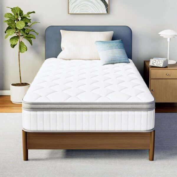 Size Mattress, 12 Inch Hybrid Comfort & Supportive Mattress in a Box, Cooling Gel Memory Foam and Pocket Springs with Pressure Relief, CertiPUR-US Certified, Medium Firm