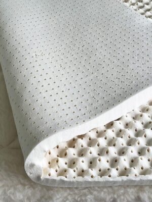 Green Natural Organic Egg Crate Latex Mattress Topper  Size - Medium Firm -  Certified Convoluted Foam - Pressure Point Back Pain Relief Sleep Cool Bed Pad