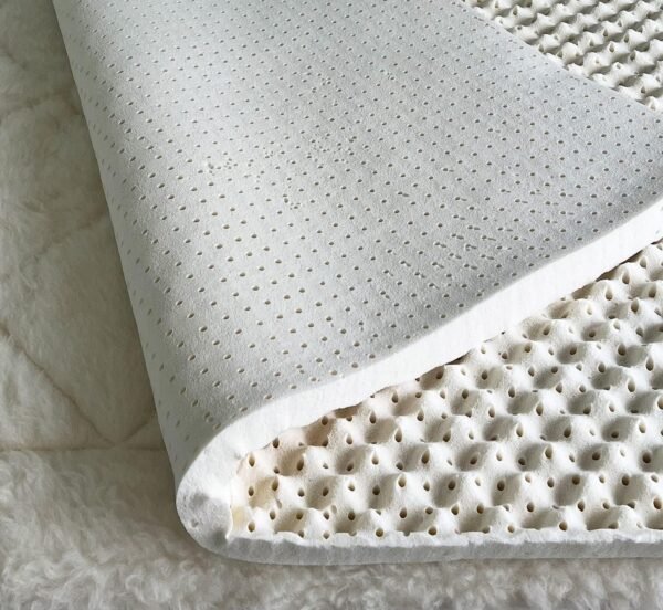Green Natural Organic Egg Crate Latex Mattress Topper  Size - Medium Firm -  Certified Convoluted Foam - Pressure Point Back Pain Relief Sleep Cool Bed Pad