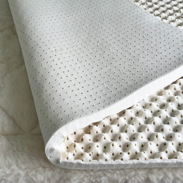 Green Natural Organic Egg Crate Latex Mattress Topper  Size - Medium Firm -  Certified Convoluted Foam - Pressure Point Back Pain Relief Sleep Cool Bed Pad