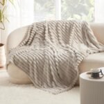 Throw Blanket for Couch  Cozy Soft Blankets for Women, Cute Small Fleece Throws for Girls, Linen, 50x60 Inches