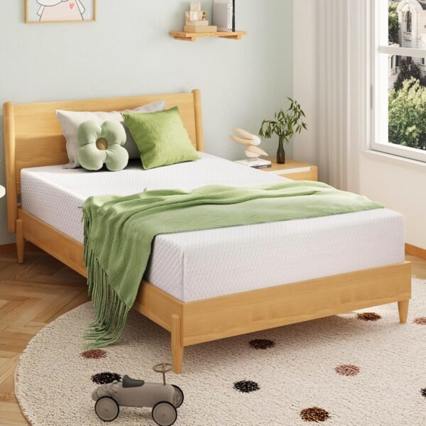 6 Inch  Mattress for Kids, Memory Foam Mattress with Cooling Green Tea Gel, Relieve Pressure with Medium Firm Support, CertiPUR-US Certified, 75''L x 38''W, White